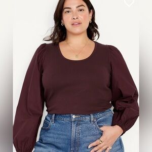 BNWT - Old Navy - Long Sleeve Mixed Material Fitted Top - XL Tall